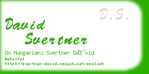 david svertner business card